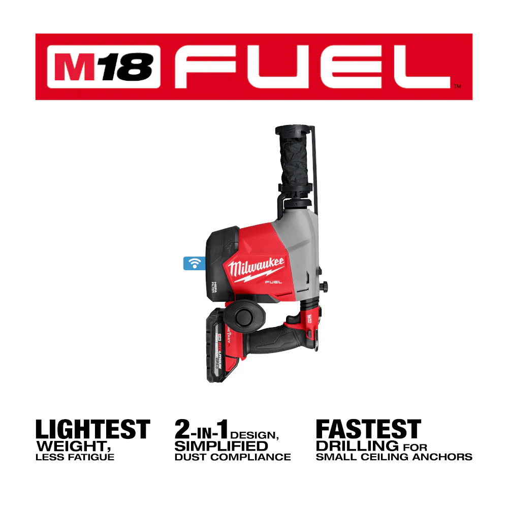 Milwaukee M18 FUEL™ Overhead Rotary Hammer w/ Integrated Dust Extraction - Image 7