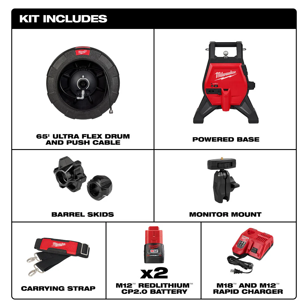 Milwaukee M12 65ft Ultra Flex Compact Inspection Camera Kit - Image 3