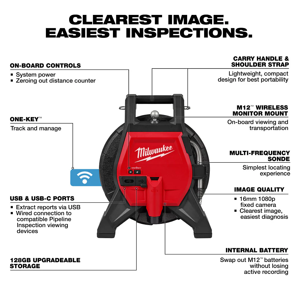 Milwaukee M12 65ft Ultra Flex Compact Inspection Camera Kit - Image 4