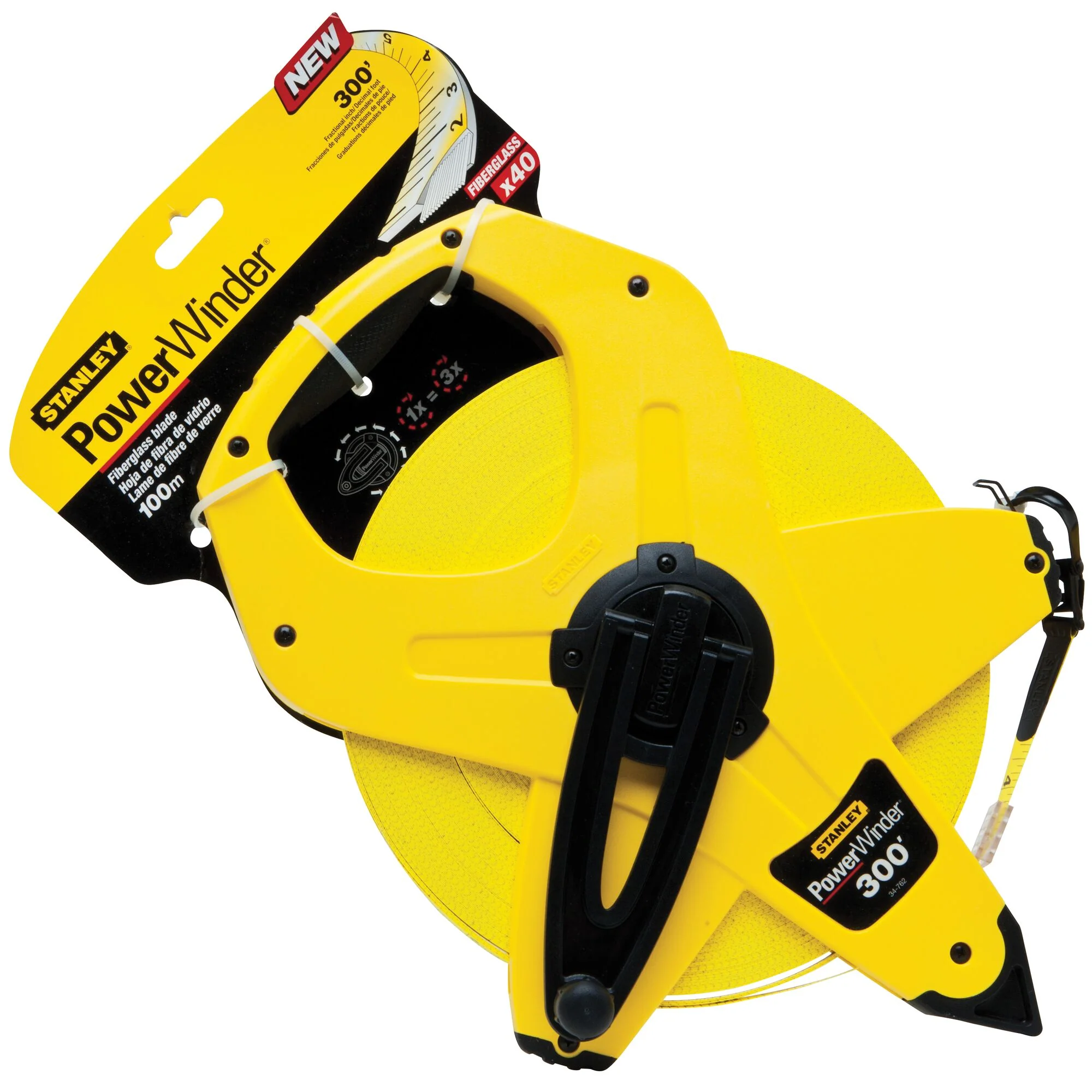 Stanley 300ft PowerWinder Fibreglass Tape Measure - Image 2
