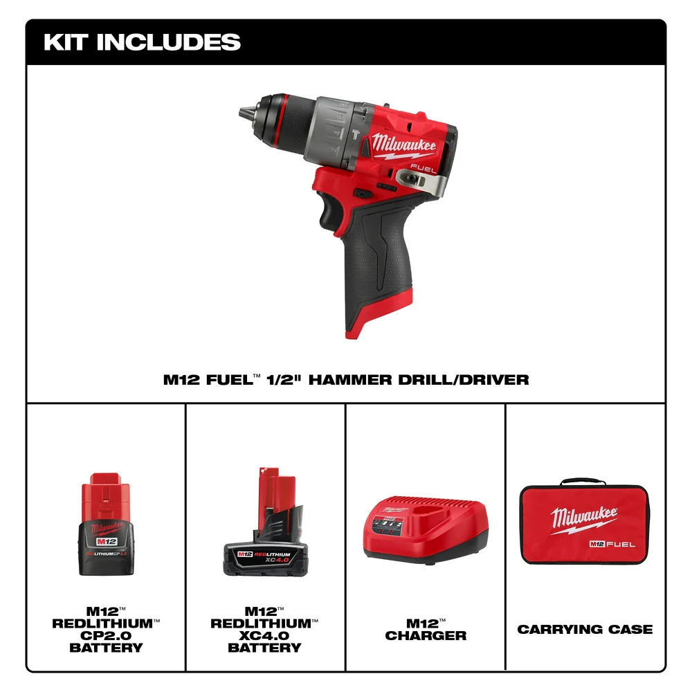 Milwaukee M12 FUEL 1/2" Hammer Drill/Driver Kit - Image 8