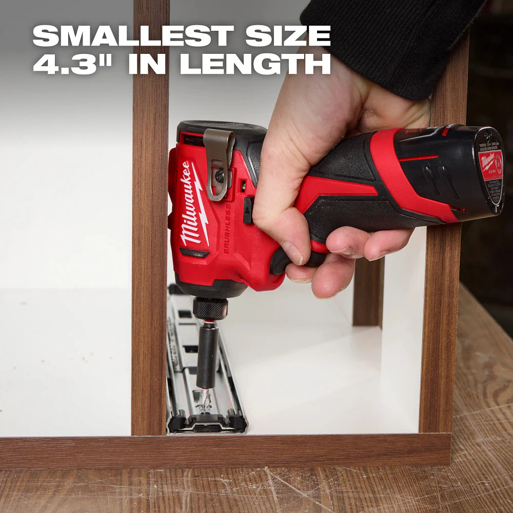 Milwaukee M12 Subcompact Brushless 1/4" Hex Impact Driver Kit - Image 6
