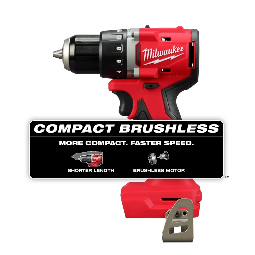 Milwaukee M18 Compact Brushless 1/2" Drill/Driver - Tool Only - Image 2