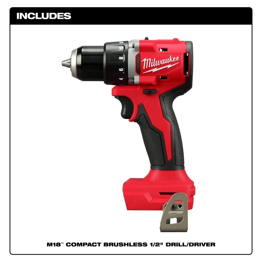 Milwaukee M18 Compact Brushless 1/2" Drill/Driver - Tool Only - Image 3