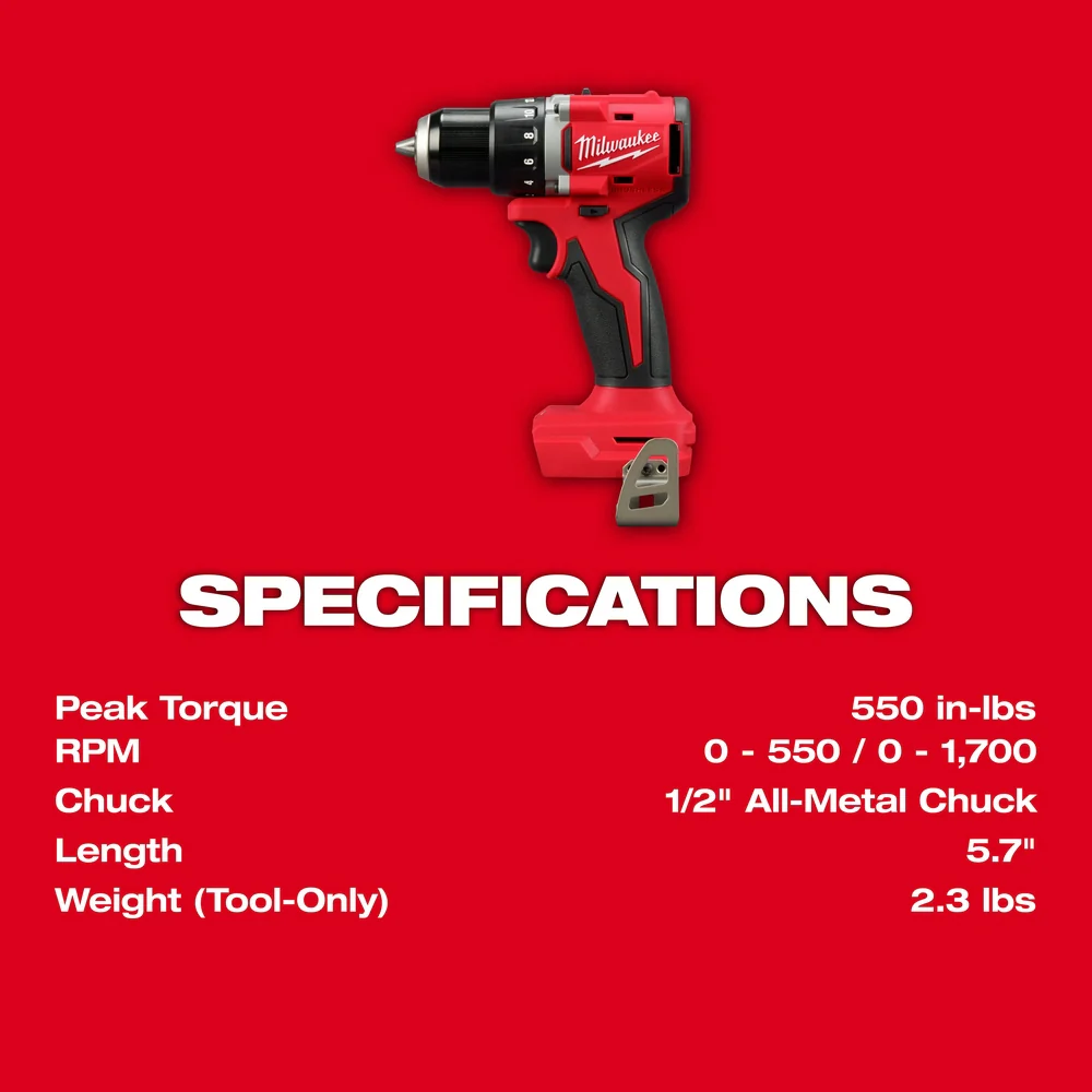 Milwaukee M18 Compact Brushless 1/2" Drill/Driver - Tool Only - Image 5