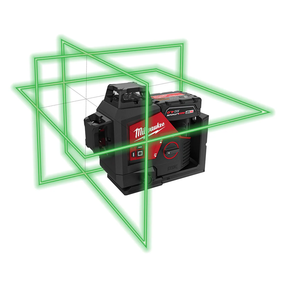 Milwaukee M12 Cordless Green 360-Degree 3-Plane Laser Kit - Image 4