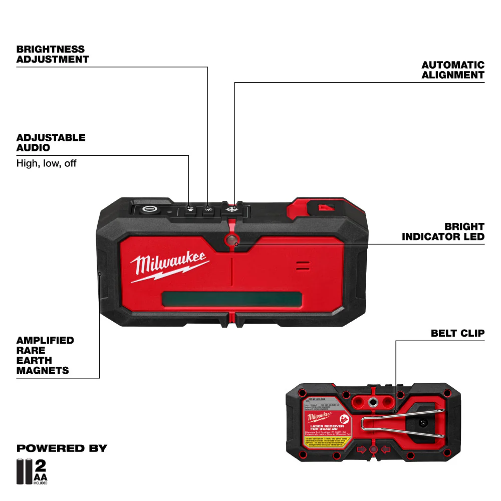 Milwaukee M12™ Green 360° 3-Plane Laser w/Automatic Alignment & Receiver - Image 4