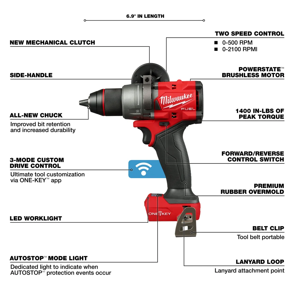 Milwaukee M18 FUEL Hammer Drill & Impact Driver 2-Tool Combo Kit w/ ONE-KEY - Image 4