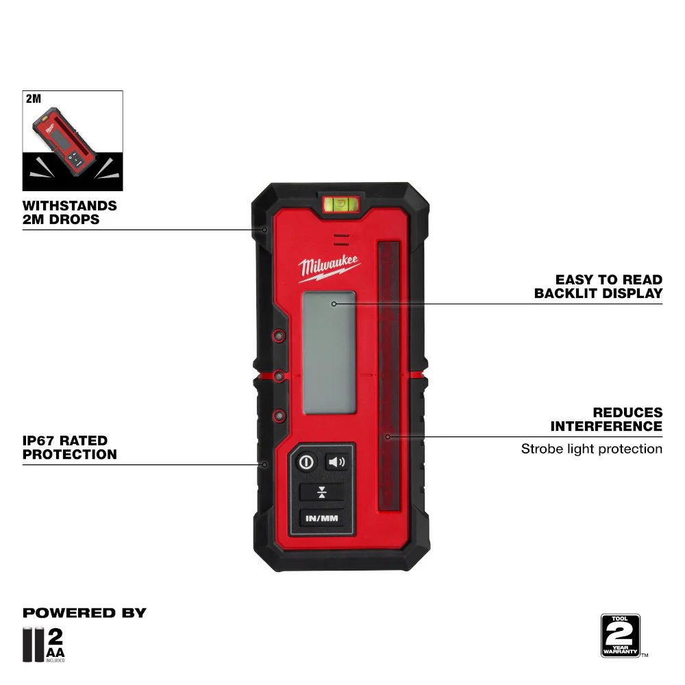 Milwaukee M18 Red Exterior Rotary Laser Level Kit w/ Receiver - Image 9