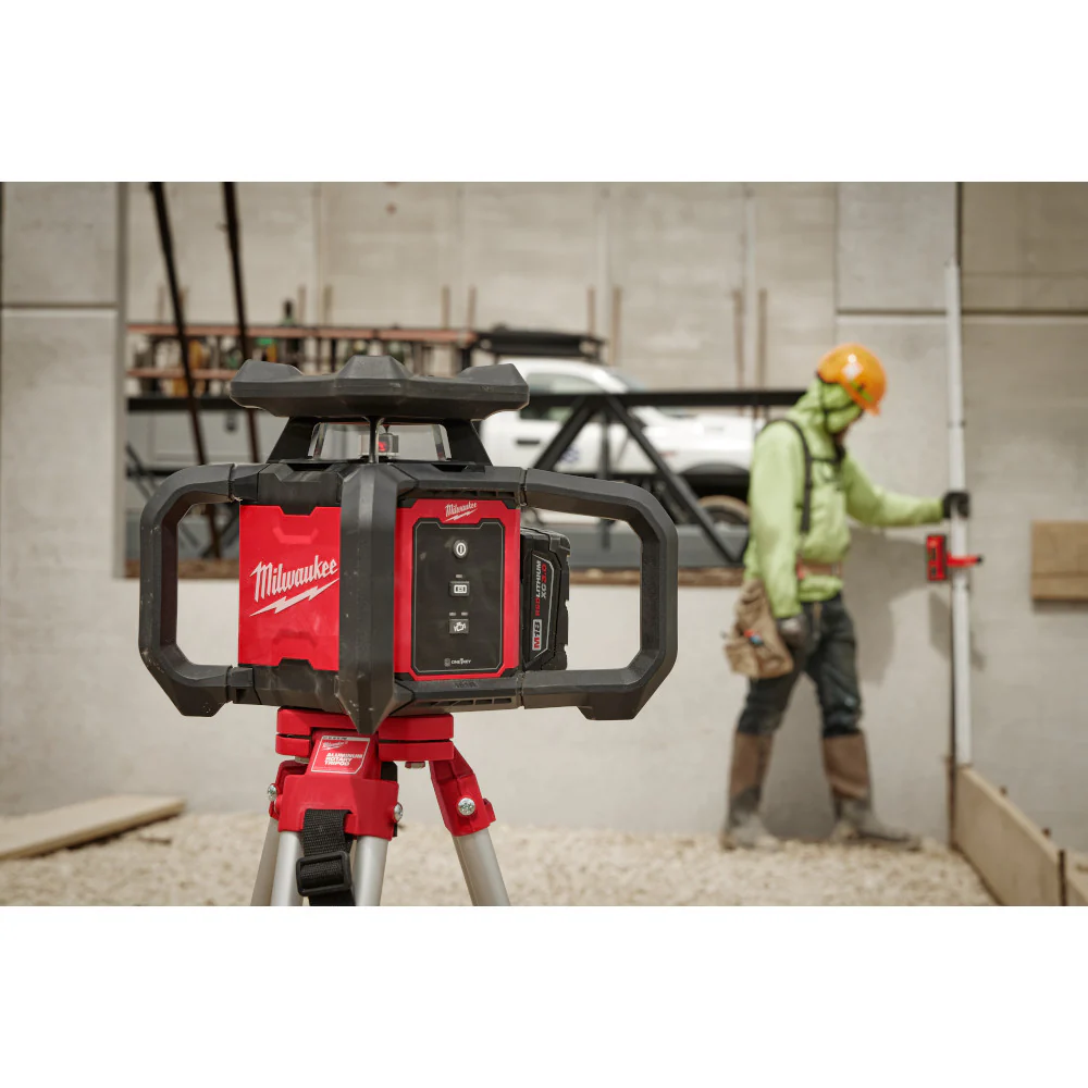Milwaukee M18 Red Exterior Rotary Laser Level Kit w/ Receiver, Tripod, Grade Rod - Image 5