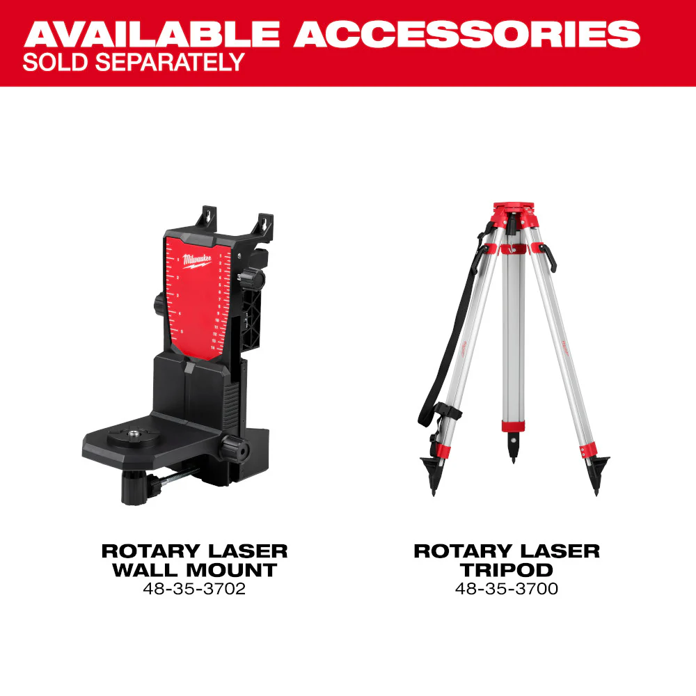 Milwaukee M18 Red Exterior Dual Slope Rotary Laser Level Kit - Image 10