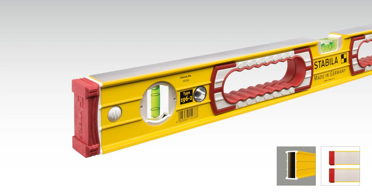 Stabila 78" & 32" Type 196 Jamber Spirit Level Set - Image 2