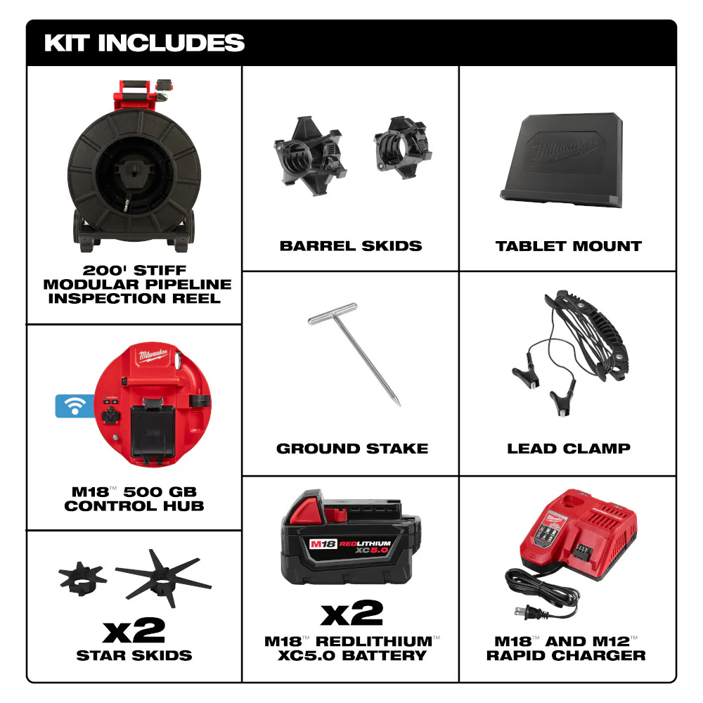 Milwaukee M18™ 200ft Stiff Modular Pipeline Inspection System - Image 3