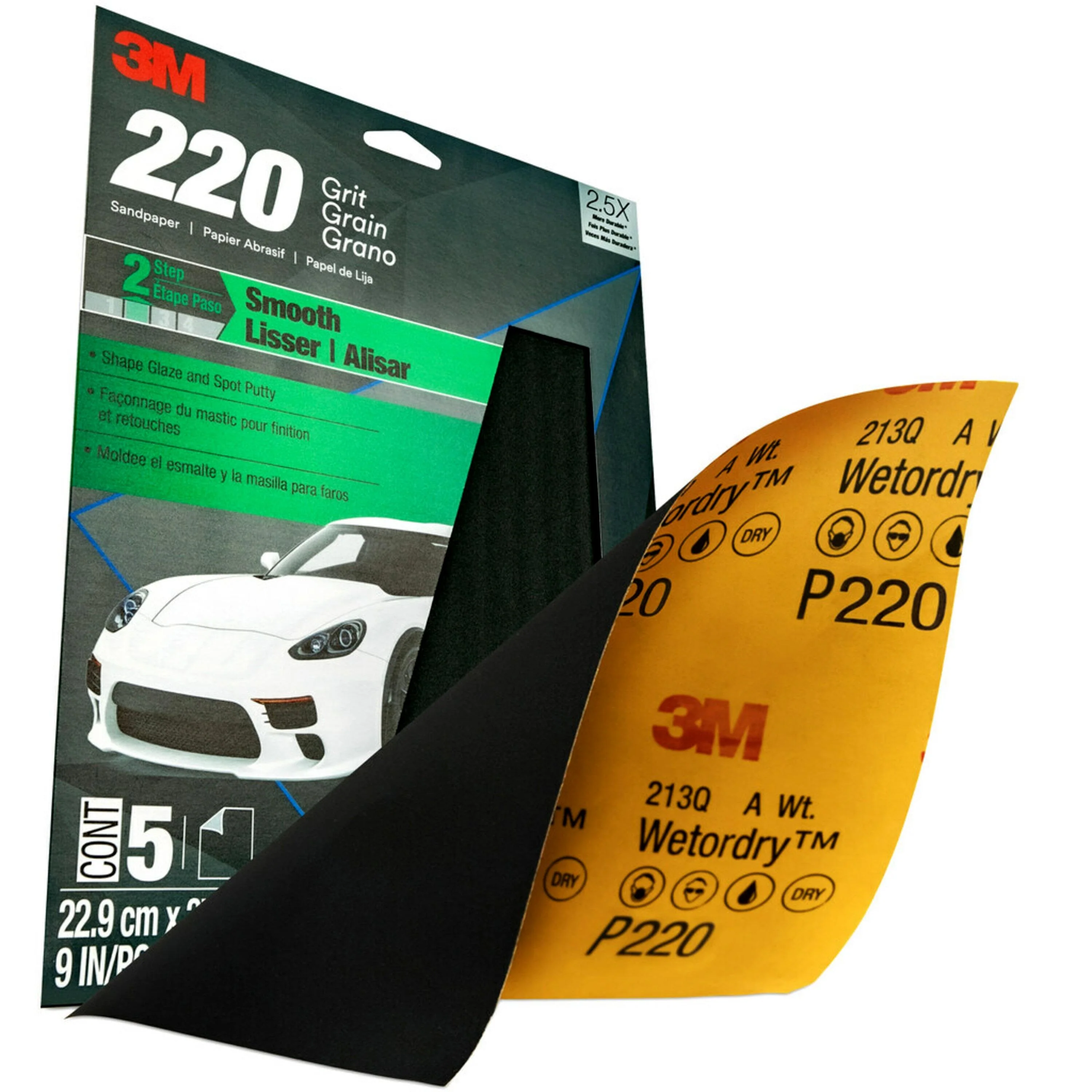 3M™ 5PK Wetordry™ Sandpaper - 9 x 11" - Image 3