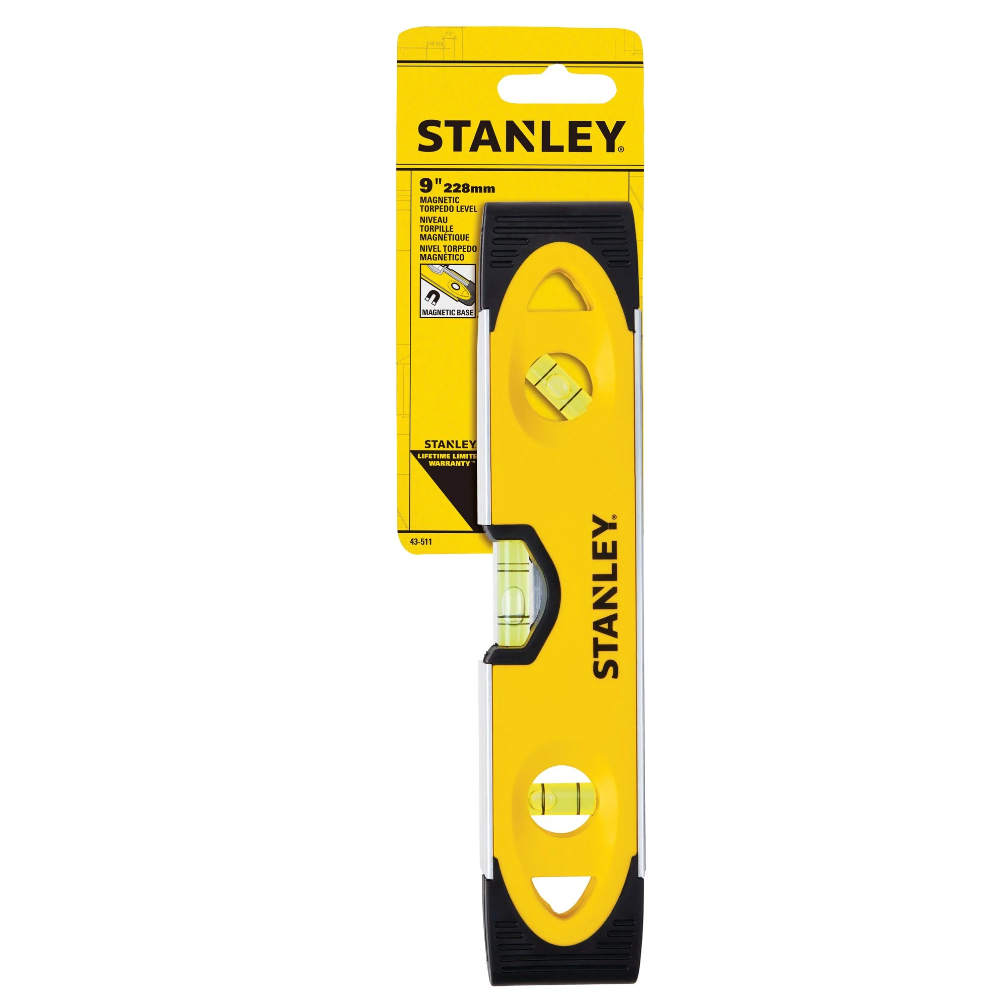 Stanley 9" (225mm) Shock-Resistant Magnetic Torpedo Level - Image 3