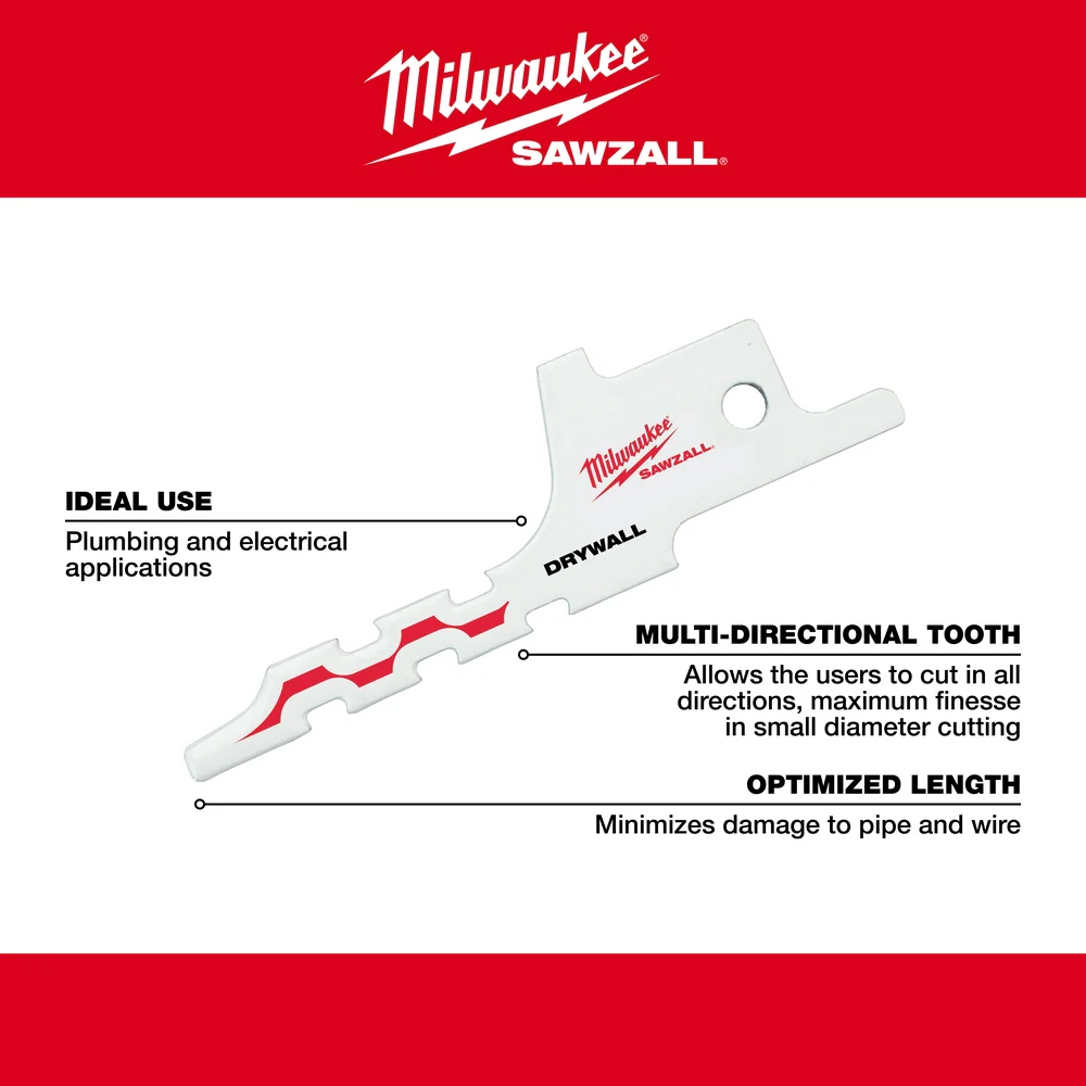Milwaukee 2-1/2" Drywall Access SAWZALL® Blade - Image 4