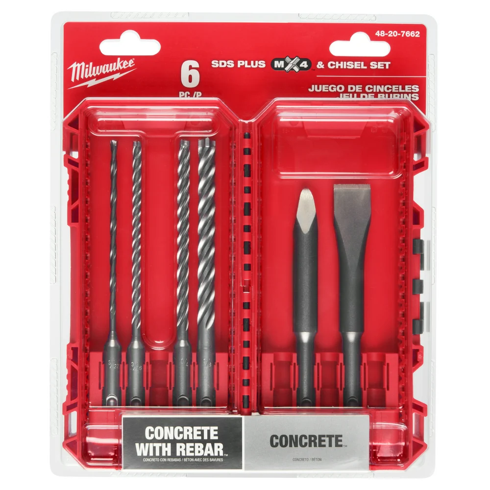Milwaukee SDS Plus MX4 4-Cutter & Chisel Kit - 6 Piece - Image 11