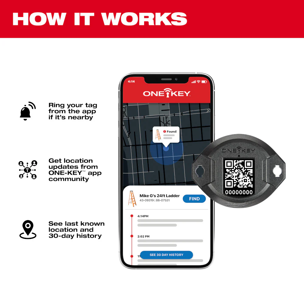 Milwaukee ONE-KEY™ Bluetooth Tracking Tag - 10 Pack - Image 5
