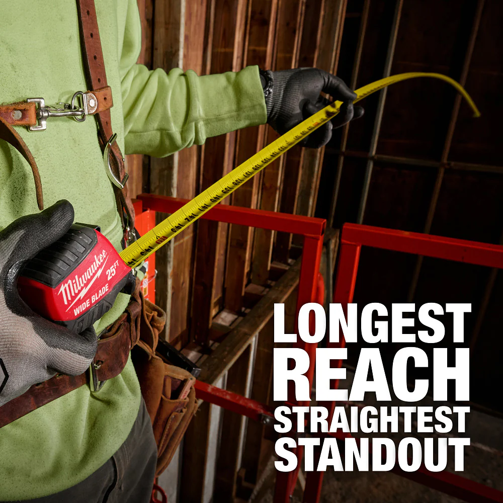 Milwaukee 25ft Wide Blade Tape Measure - Image 3