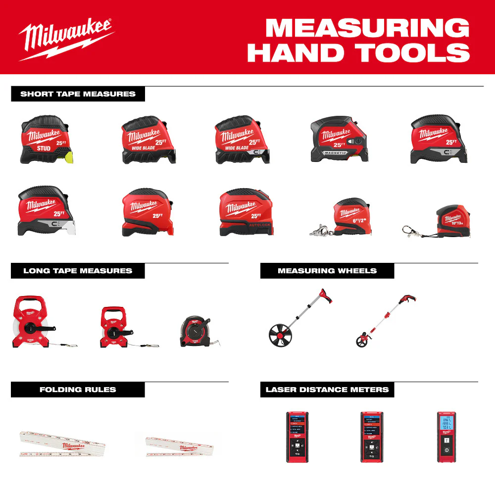 Milwaukee 25ft Wide Blade Magnetic Tape Measure - Image 10