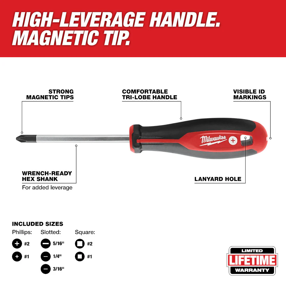 Milwaukee Screwdriver Kit with Square - 8 Piece - Image 3