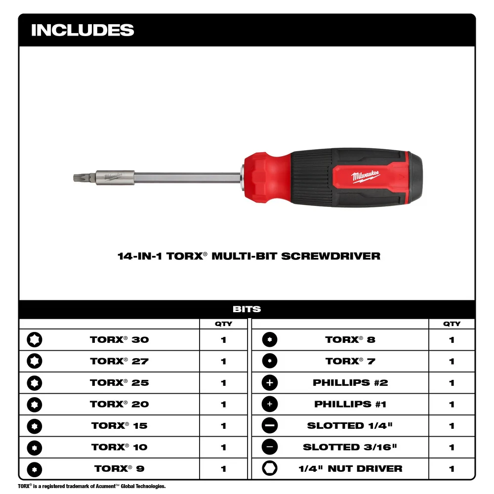 Milwaukee 14-in-1 TORX Multi-Bit Screwdriver - Image 2