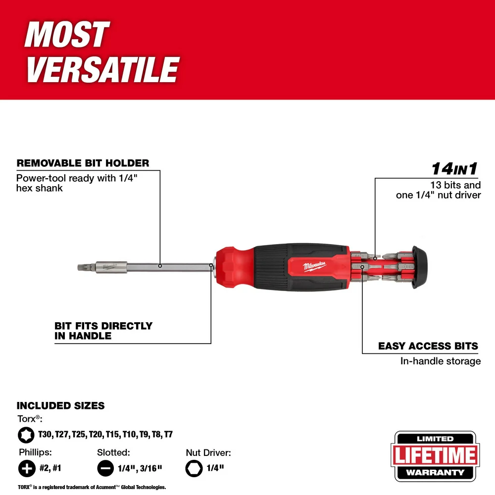 Milwaukee 14-in-1 TORX Multi-Bit Screwdriver - Image 4