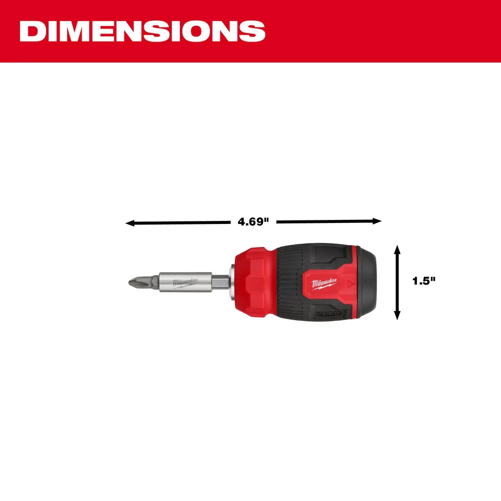 Milwaukee 8-in-1 Compact Multi-Bit Screwdriver - Image 3