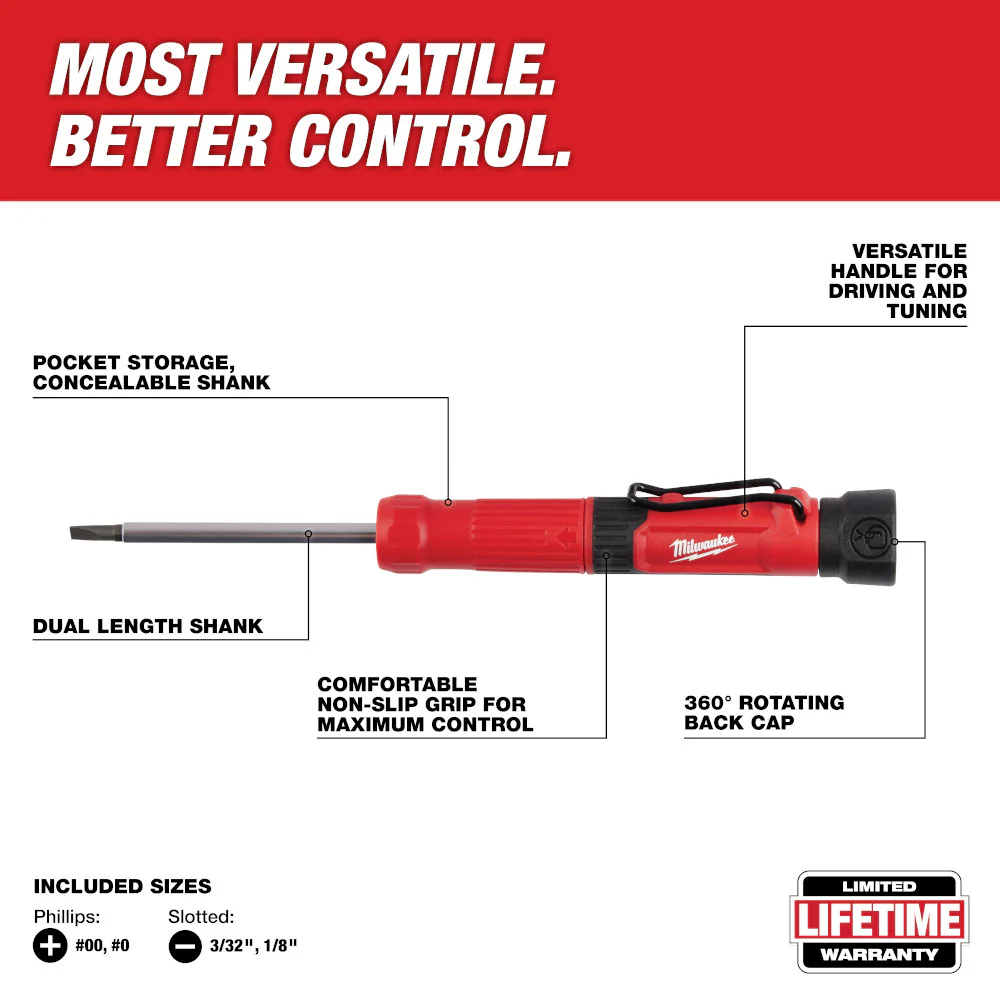 Milwaukee 4-in-1 Pocket Precision Multi-Bit Screwdriver - Image 3