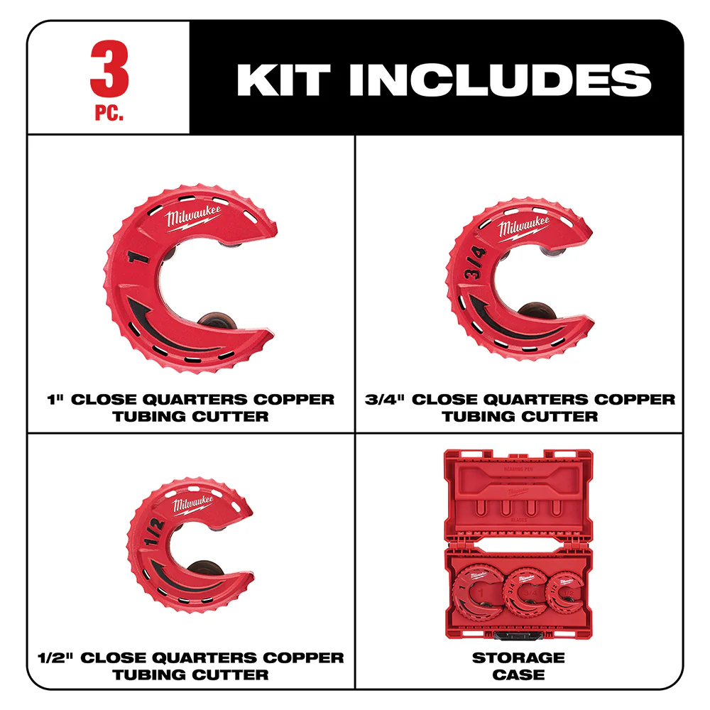 Milwaukee 3-Piece Close Quarters Tubing Cutter Set - Image 2
