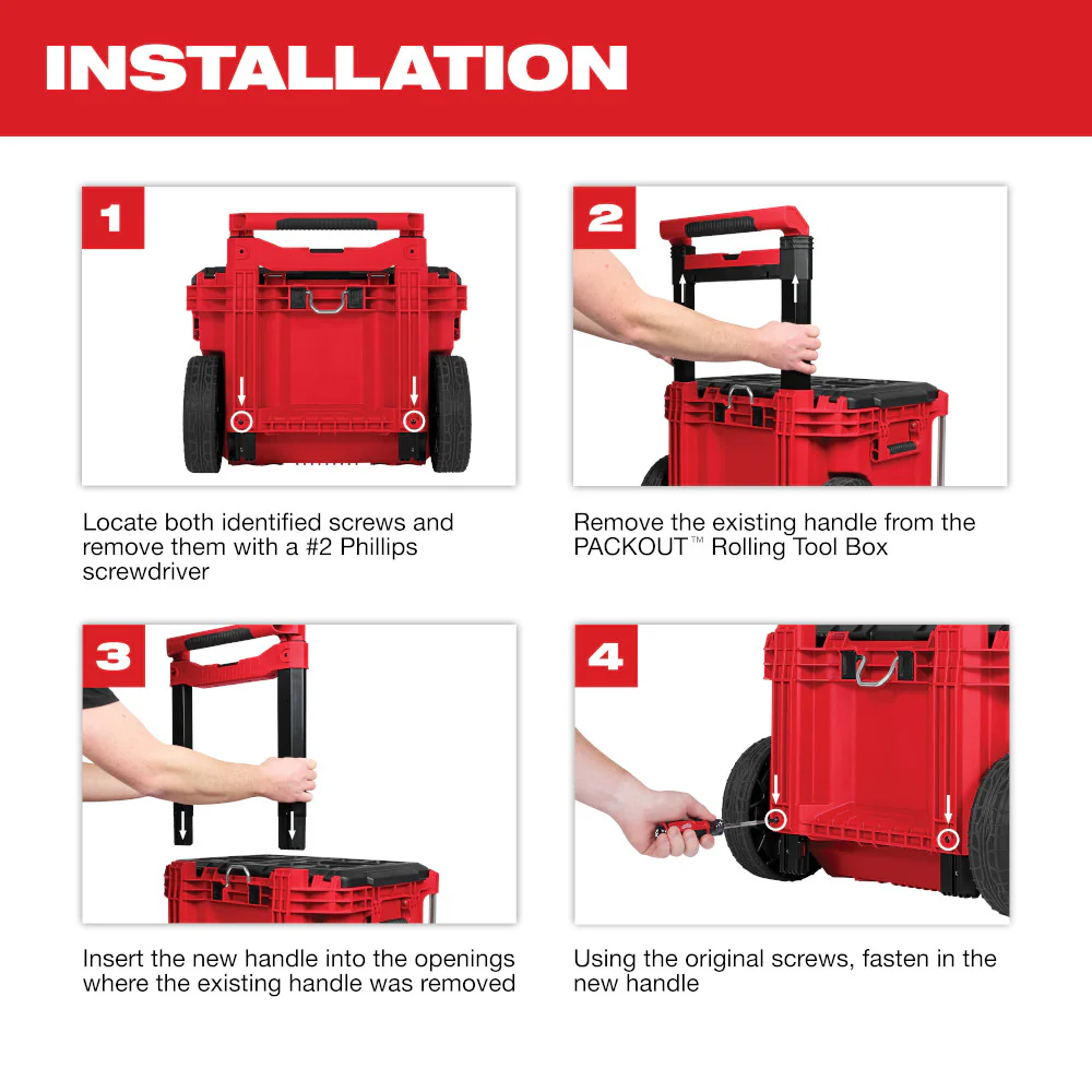 Milwaukee Low-Profile Handle For PACKOUT™ Rolling Tool Box - Image 5