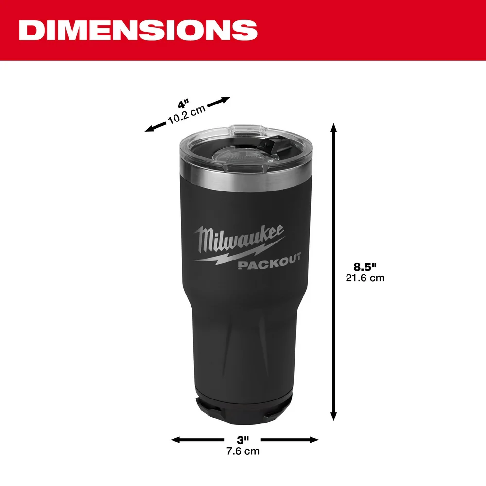 Milwaukee PACKOUT 30oz. Black Tumbler - Image 3