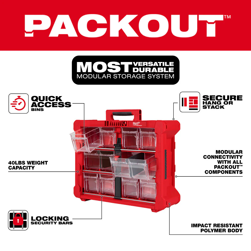 Milwaukee PACKOUT™ Tilt Bin Organizer - Image 2