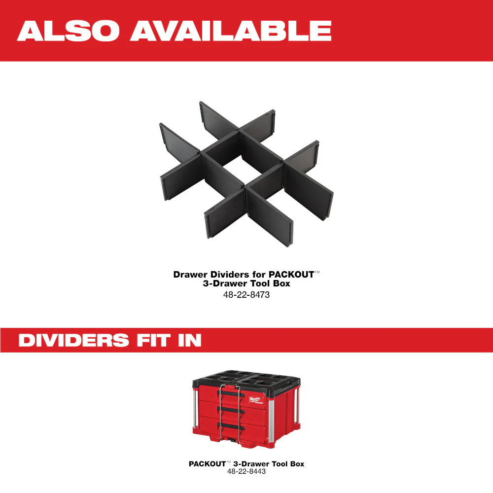 Milwaukee PACKOUT 3-Drawer Tool Box - Image 9