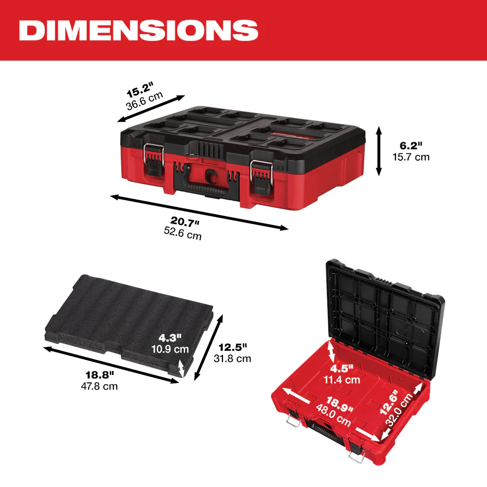 Milwaukee PACKOUT Tool Case with Foam Insert - Image 3