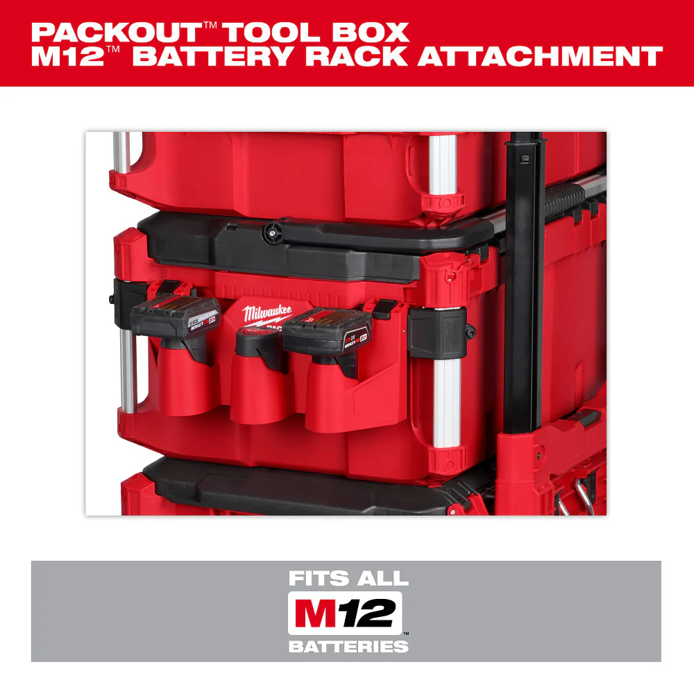 Milwaukee PACKOUT™ Tool Box M12™ Battery Rack Attachment - Image 5
