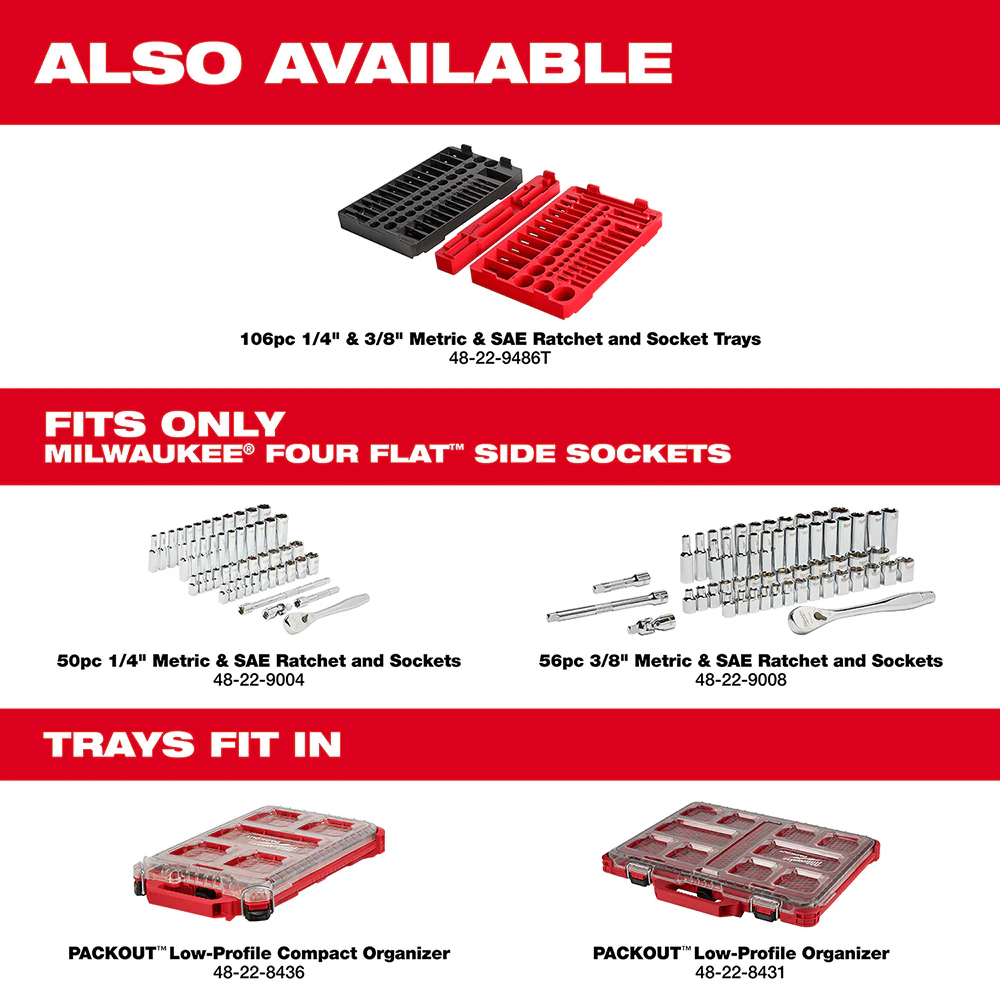 Milwaukee 3/8" Drive 56 pc. Ratchet & Socket Set - SAE & Metric - Image 11