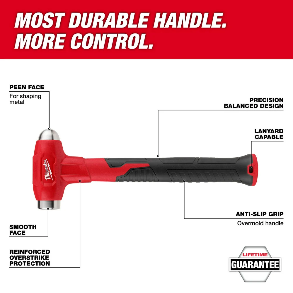Milwaukee 16 oz. Dead Blow Ball Peen Hammer - Image 2