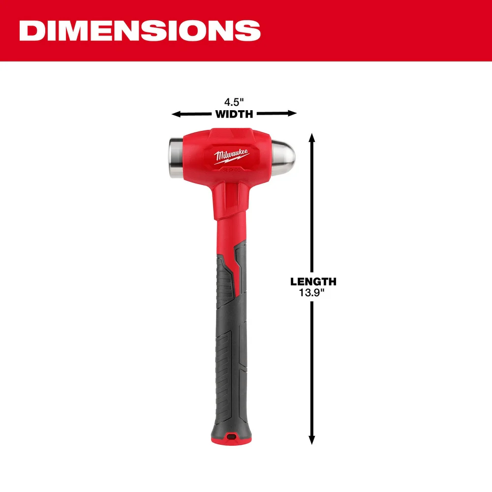 Milwaukee 32oz. Dead Blow Ball Peen Hammer - Image 3