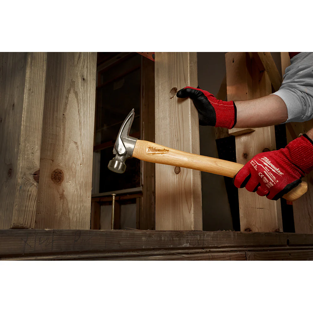 Milwaukee 19oz. Milled Face Hickory Wood Framing Hammer - Image 5