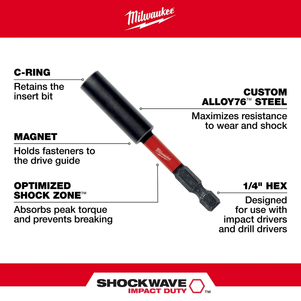 Milwaukee SHOCKWAVE™ Conduit Reaming Bit Holder - Image 2