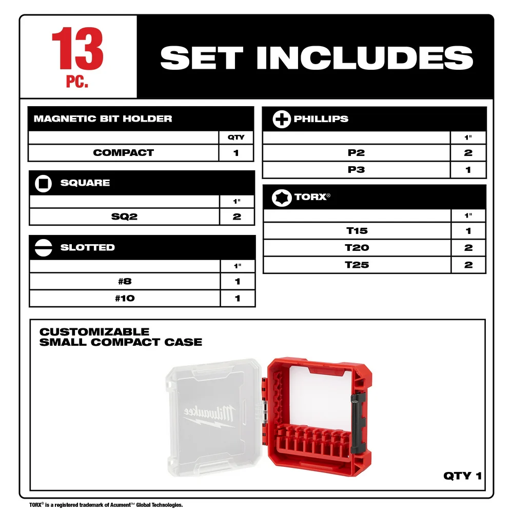 Milwaukee SHOCKWAVE Impact Duty Driver Bit Set - 13 pc. - Image 3