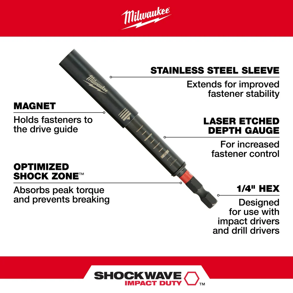 Milwaukee SHOCKWAVE™ 3 pc. Impact Magnetic Drive Guide Set - Image 3