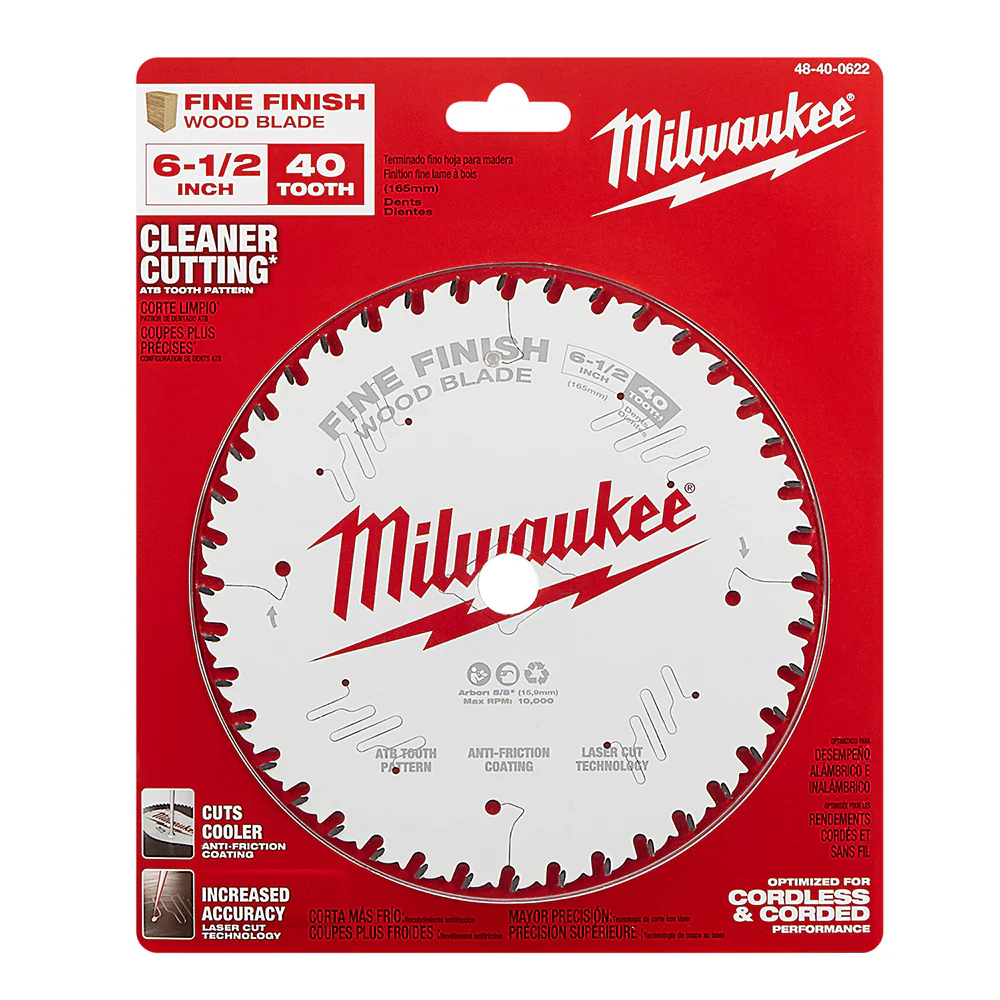Milwaukee 6-1/2" x 40T Fine Finish Circular Saw Blade - Image 6