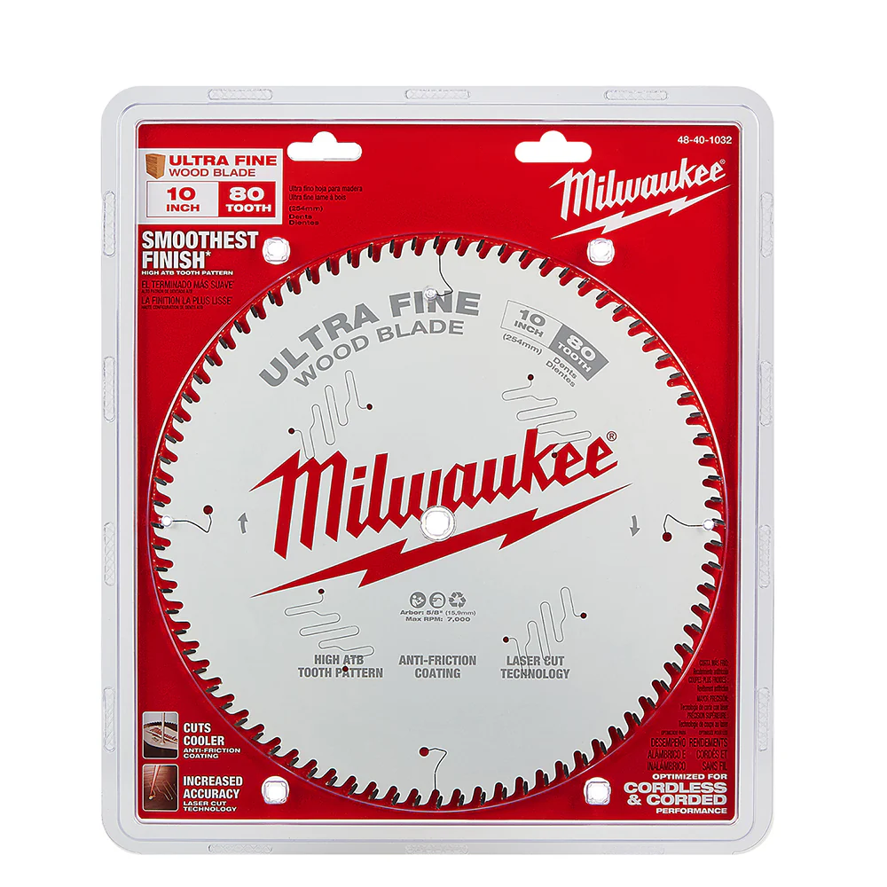 Milwaukee 10" x 80T Ultra Fine Finish Circular Saw Blade - Image 6