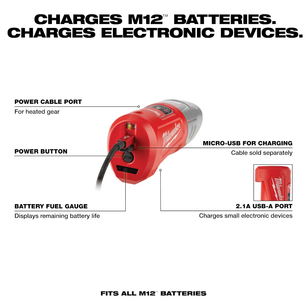 Milwaukee M12 Charger and Portable Power Source - Image 4