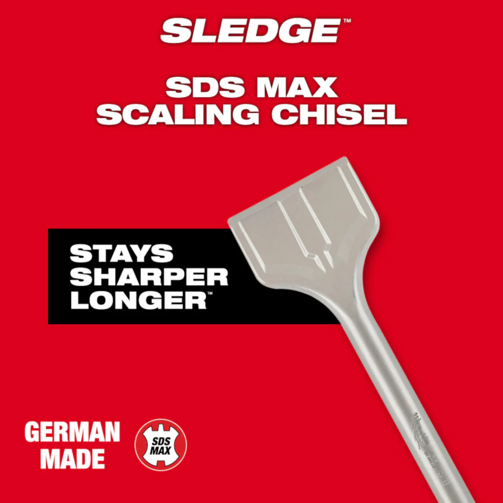 Milwaukee SDS MAX SLEDGE™ Self Sharpening Scaling Chisel - Image 7