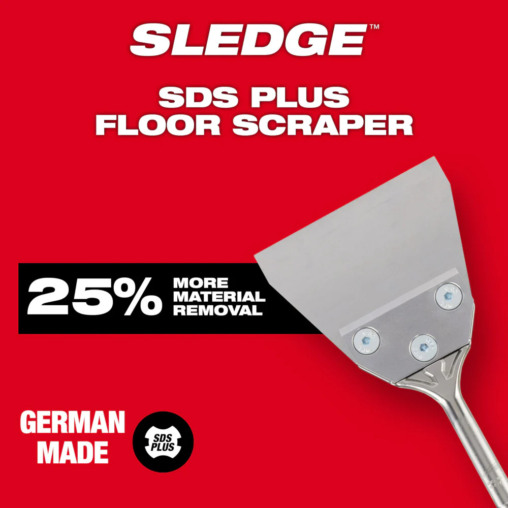 Milwaukee SDS Plus SLEDGE™ Floor Scraper - 5" x 10" - Image 6