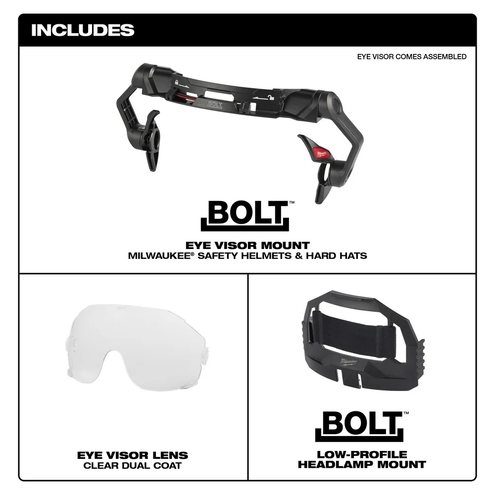 Milwaukee BOLT™ Clear Dual Coat Lens Eye Visor - Image 6