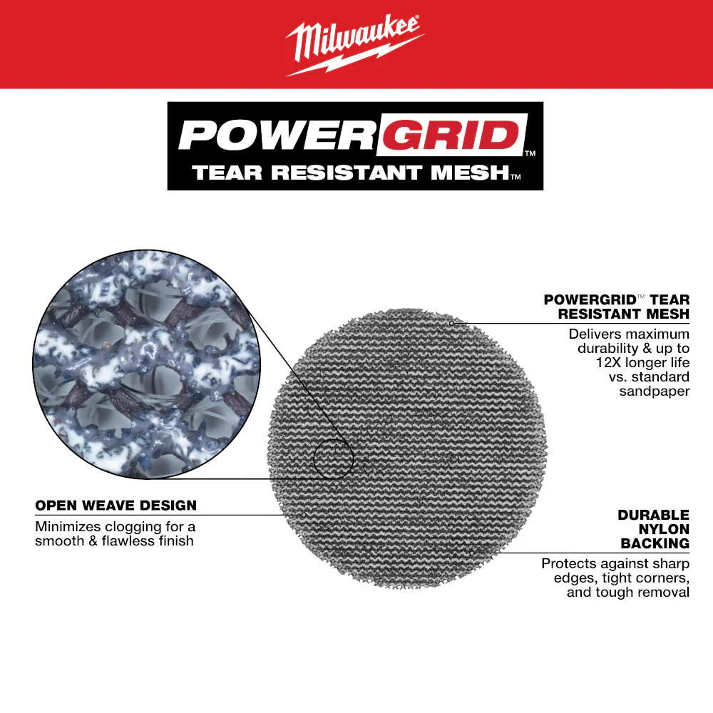 Milwaukee 12PK PowerGrid™ 3" Assorted Mesh Sanding Discs - Image 5